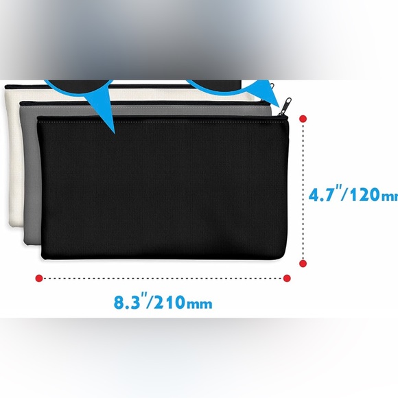 Small gray canvas makeup bag with zipper ⭐️ - Picture 3 of 3